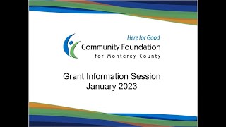 Grant Information Session January 2023