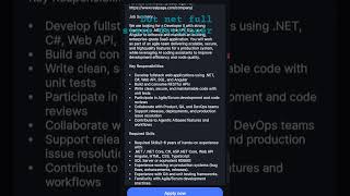 dotnet full stack developer with 2-6 years of experience