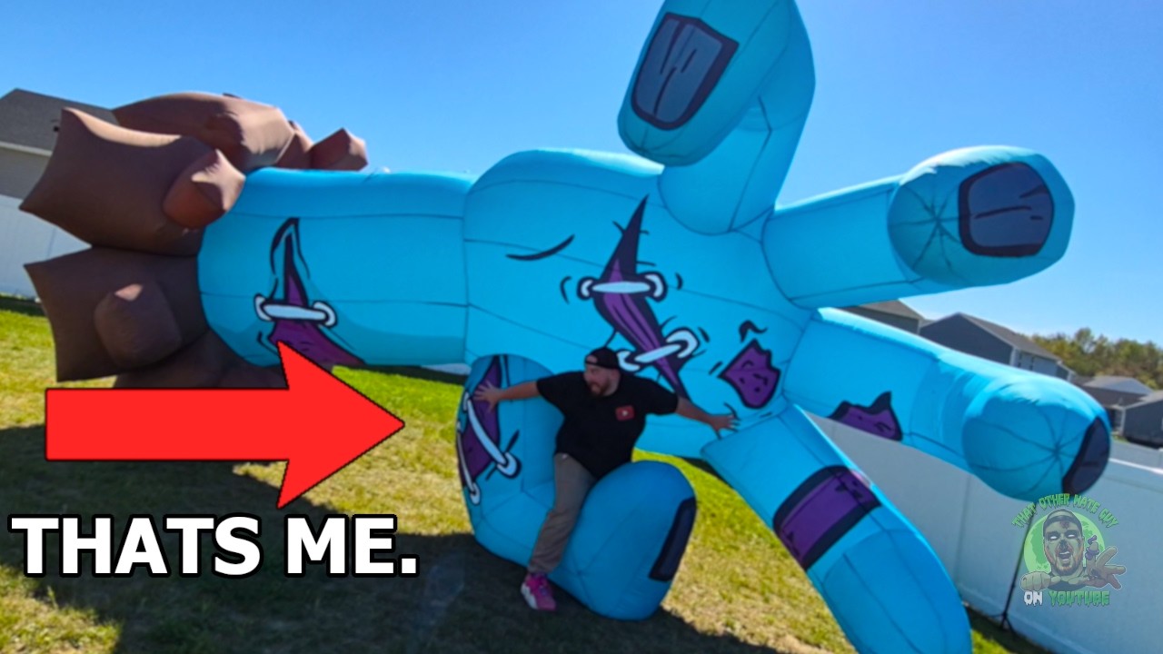 ОГРОМНАЯ надувная фигурка «Рука зомби» на Хэллоуин! | Распаковываем, устанавливаем, разбираем и о...