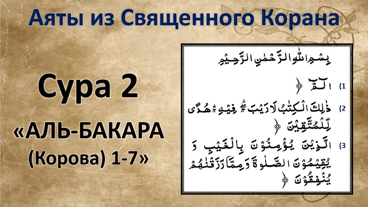 Слушать бакара сура корана. Сура 1 аят 1. Сура Бакара 1 аят. Сура Аль Бакара 1 5. Первый аят Священного Корана.