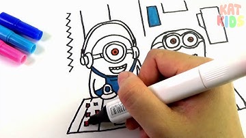 DESPICABLE ME 3 COLORING PAGES | HOW TO DRAW COLOR MINIONS | COLORING VIDEOS FOR KIDS