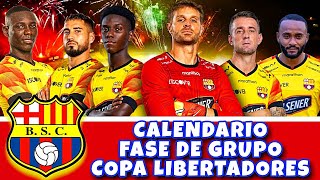 Calendario de Barcelona SC en la Fase de Grupo de la Copa Libertadores 2024