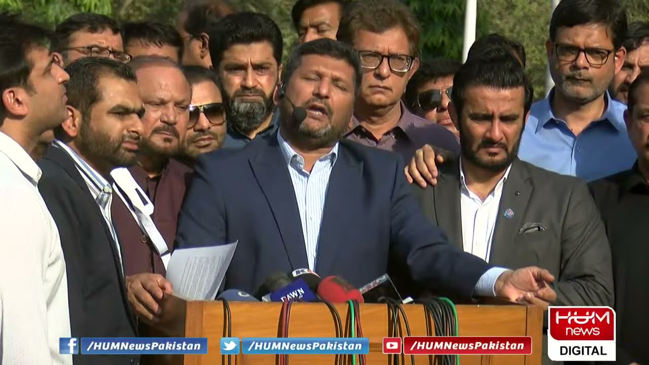 Chairman ABAD Mohsin Sheikhani talks to media