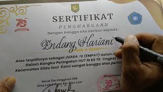 Contoh sertifikat/piagam penghargaan cara menulis Contoh sertifikat/piagam penghargaan cara menulis