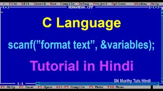 04. C Tutorial in Hindi - scanf() function with example