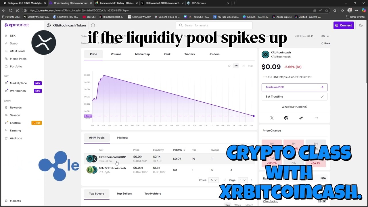 Crypto Class with XRBitcoinCash Mastering Liquidity Pool Building on XRP Ledger