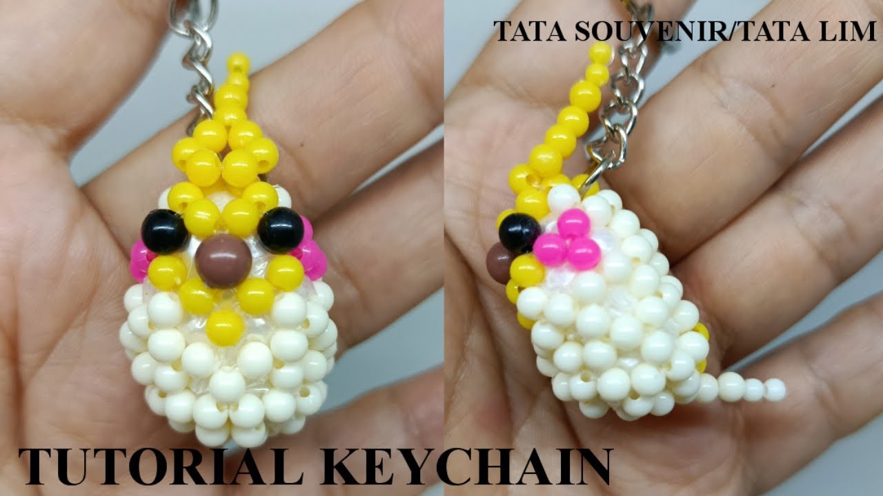 (Free) How to Beads Keychain Type 12/ Beading Tutorial /Kerajinan manik ...