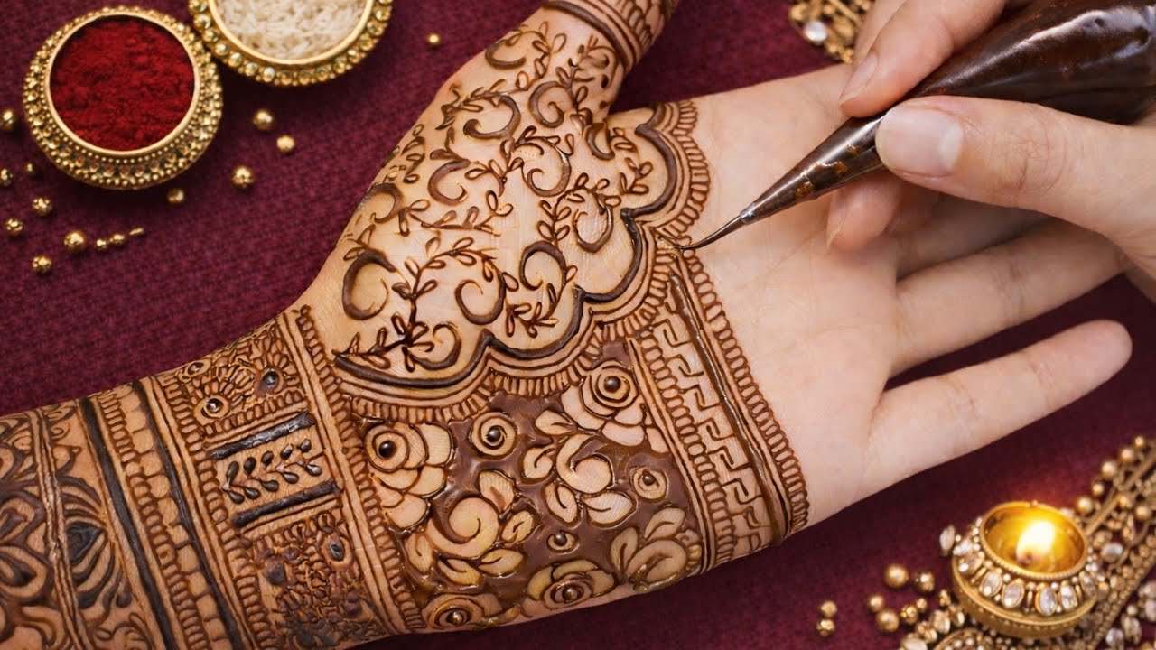 Lotus mehndi designs  | full hand mehndi designs | latest mehndi 