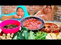 LAPER BANGET BACA DO'A BUKA PUASA 🤭 MUKBANG JANTUNG PISANG MENTAH + TIM PEDA + LALAPAN + SAMBAL