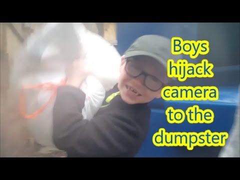 Roadschool Life | boys hijack camera & goto the dumpster in the rain