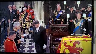 The Relinquishing of Power; Removal of the sceptre, orb and crown at Queen Elizabeth II Funeral