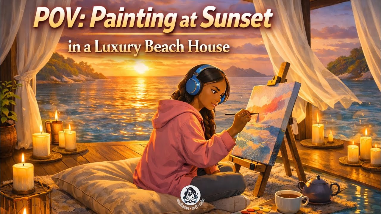 POV: Painting at Sunset in a Luxury Beach House | Meditative LoFi Radio