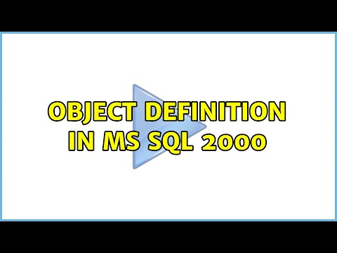Object definition in MS SQL 2000