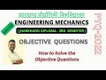 Engineering Mechanics I Objective Questions I PYQ-2022 I 3rd Sem I Mechanical Engineering I Vikas I