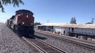 BNSF 9164 East passing by Denair Amtrak Station with a BNSF SD70ACE leading with good crew