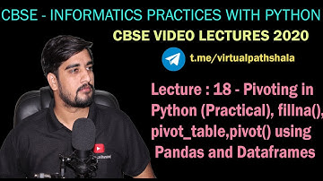 18. Pivoting Practical in Dataframes using pandas & Python | fillna() | Data sorting for XI/XII CBSE