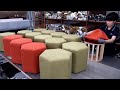 Process of making a comfortable single seat chair. Korean sofa factory