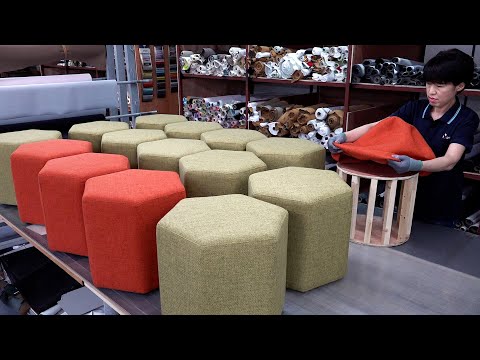 Видео: Процесс изготовления удобного одноместного стула. корейская фабрика диванов