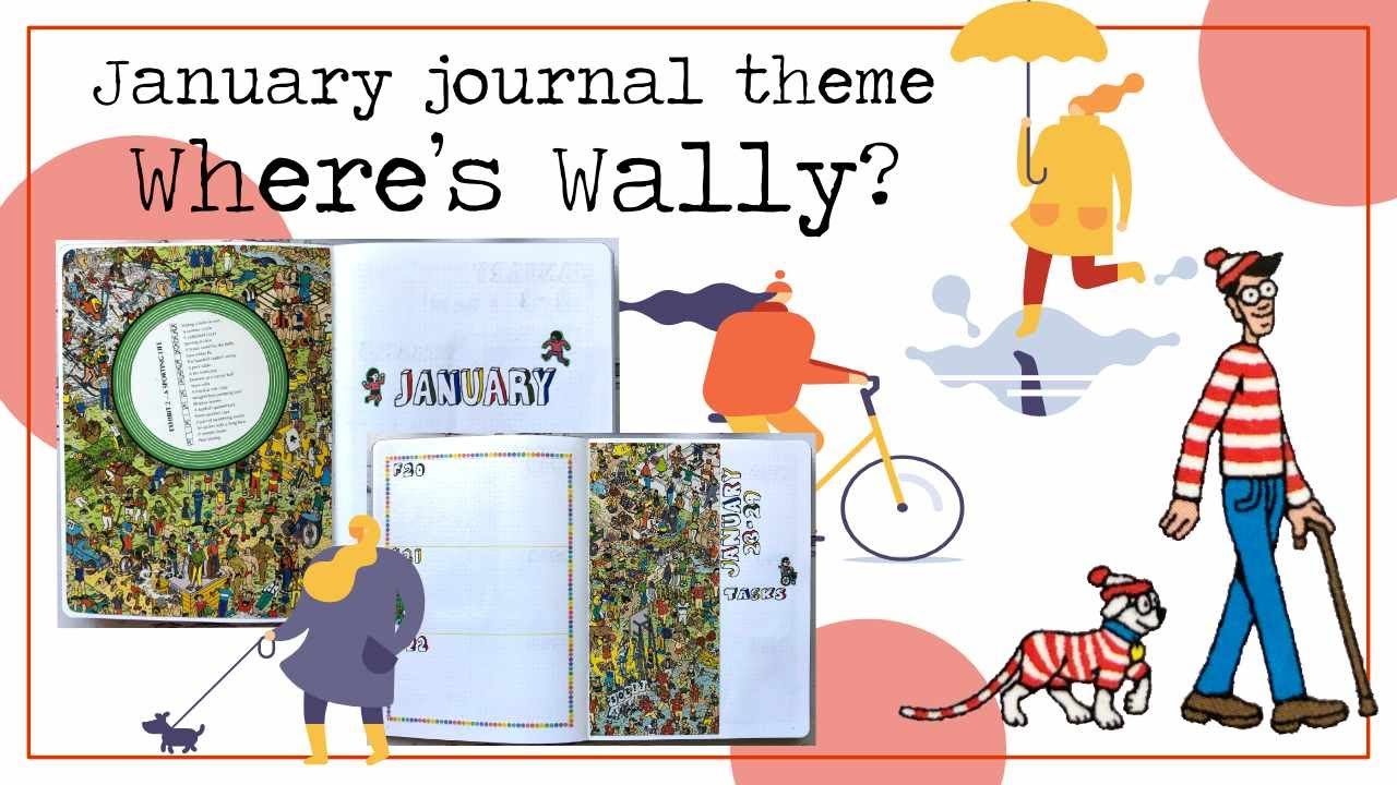 January 2023 easy Where's Wally journal spread theme - Nuuna notebook
