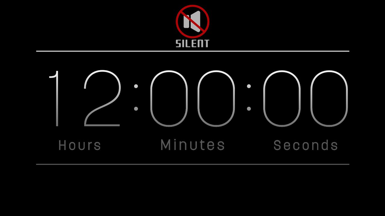 SILENT - 12 Hour Countdown Timer with Chapters - Badge - Silver - YouTube