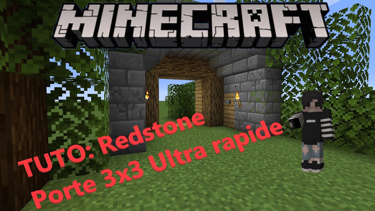 [TUTO] Redstone Minecraft Java : Porte 3x3 Ultra rapide 1.15, 1.17