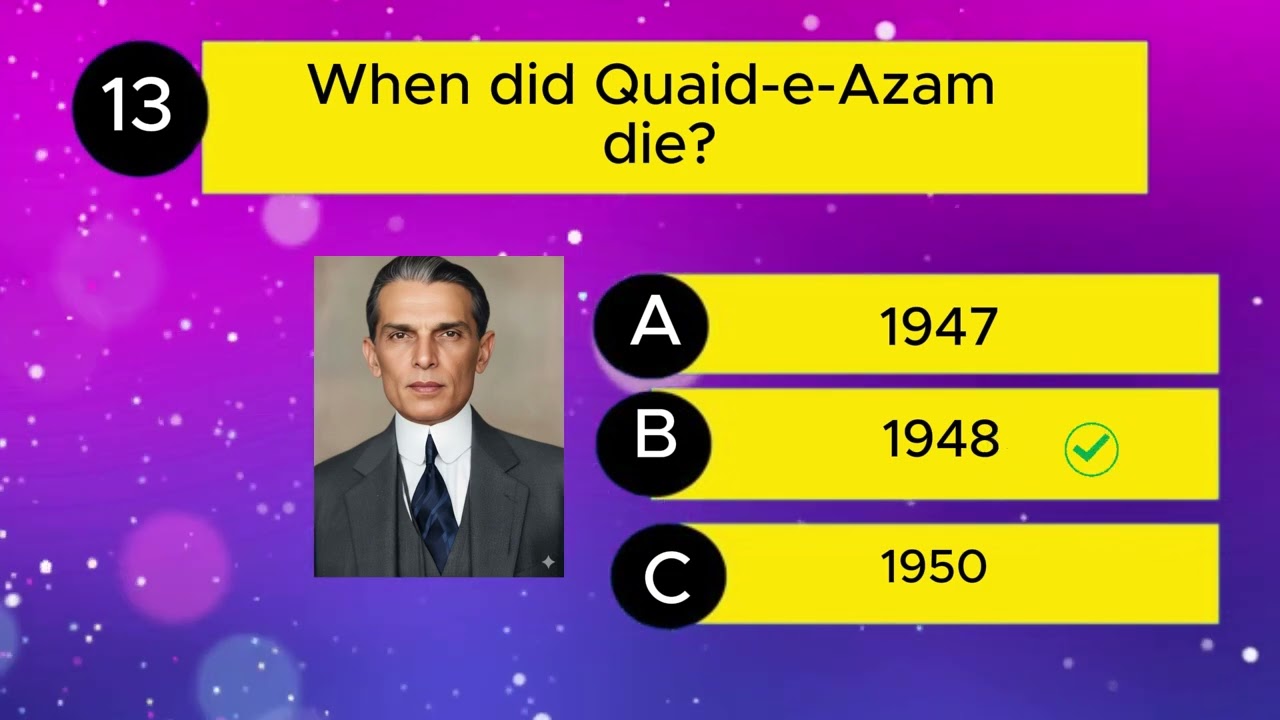 Pakistan History MCQs Part 2 | Questions 11–20 | Pakistan Studies Quiz