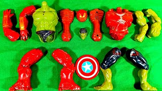 ASSEMBLE HULK SMASH VS HULK BUSTER VS SIREN HEAD AVENGERS SUPERHERO TOYS