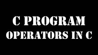 C Programming Operators