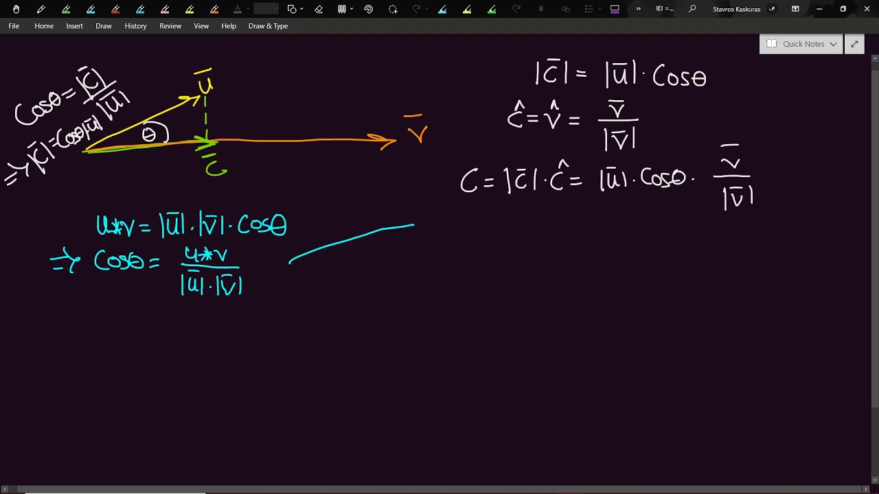 Proof of the Vector projection formula - YouTube