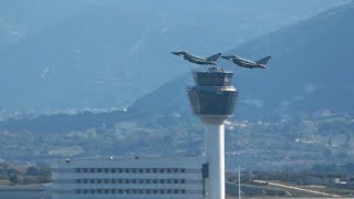 RAF Eurofighter Typhoon formation take-off from Athens airport