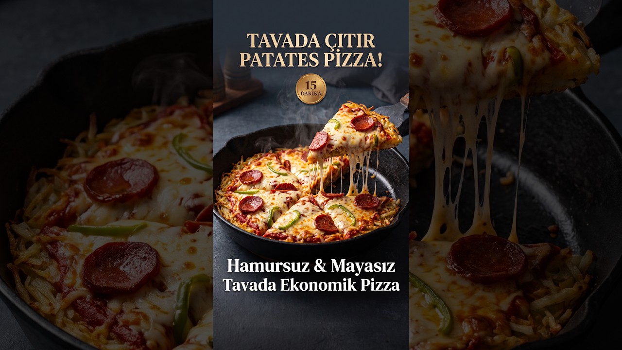 Patatesle Pizza Yapmak mı? İşte En Hızlı Tarif! 🤤 #tarif #patates #shorts