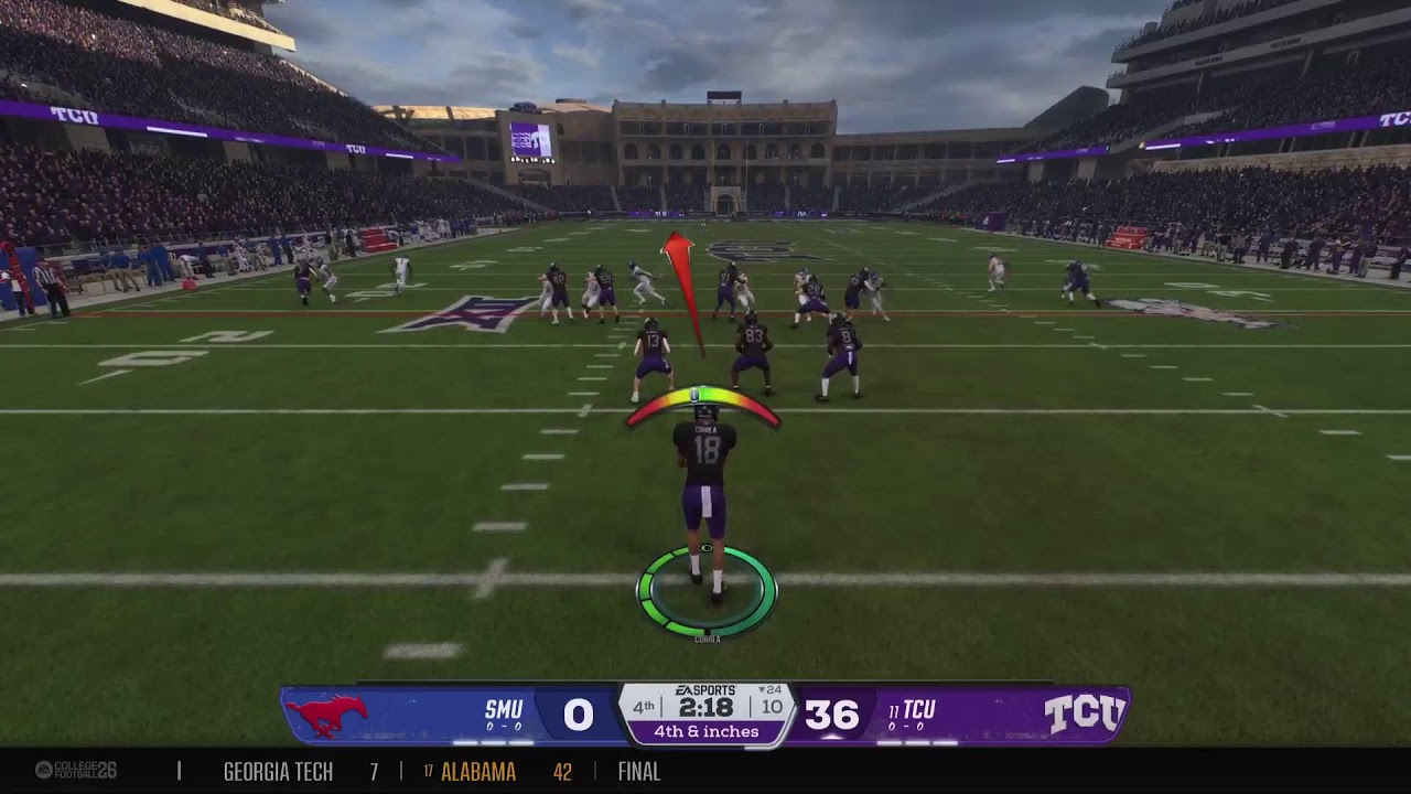 EA College Football 26 Sooner Magic Dynasty 2031 Week 1 TCU vs SMU