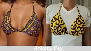 DIY How to Cut and Sew Ankara Bikini Bra For Beginners in one Piece.