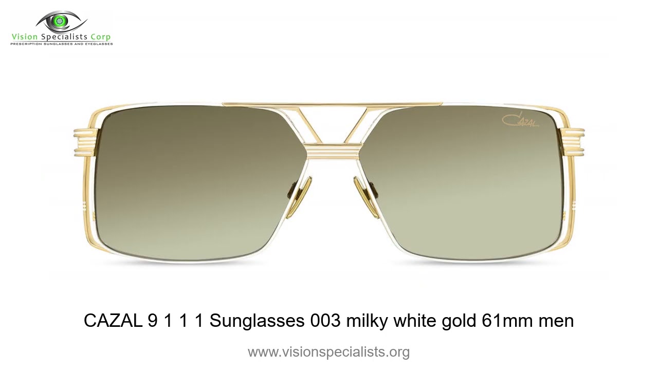 CAZAL 9111 Sunglasses 003 milky white gold 61mm men - YouTube