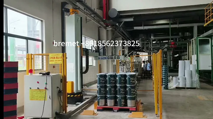 25L Paint bucket column palletizing robot palletizer bremetz #columnrobotchina
