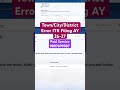 Town City District Error in ITR Filing AY 2026-27