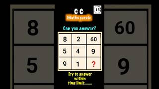 3×3 Grid Number Puzzle | Find the 9th Box | Fun Math Short Explained #shorts #puzzle
