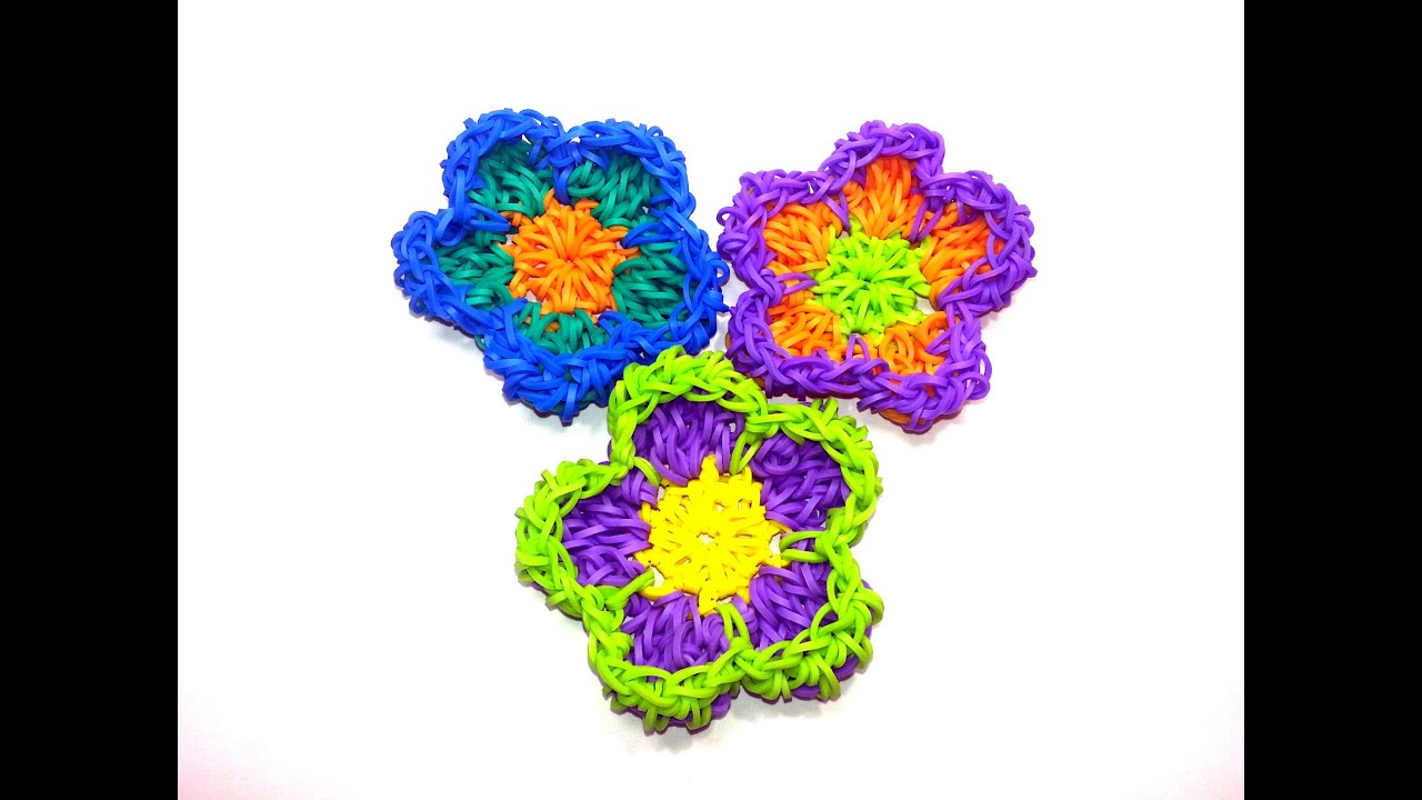 Retro Pop Flower Tutorial by feelinspiffy (NO LOOM) (Loom bands)