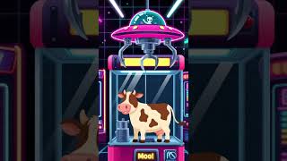 RETRO CLAW MACHINE VS BOUNCY COW! 🛸🐮 #shorts #gaming #alien #funny #satisfying #retro