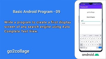 EP 09 | Android Studio | Basic Program I go2collage