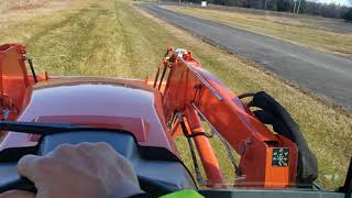 Kubota L6060 quick look at it and little brush hogging P1