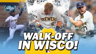 WILD BREWERS WALK-OFF! Luis Lara’s INCREDIBLE CATCH sets up a DRAMATIC Brewers win in extras! 😱💥