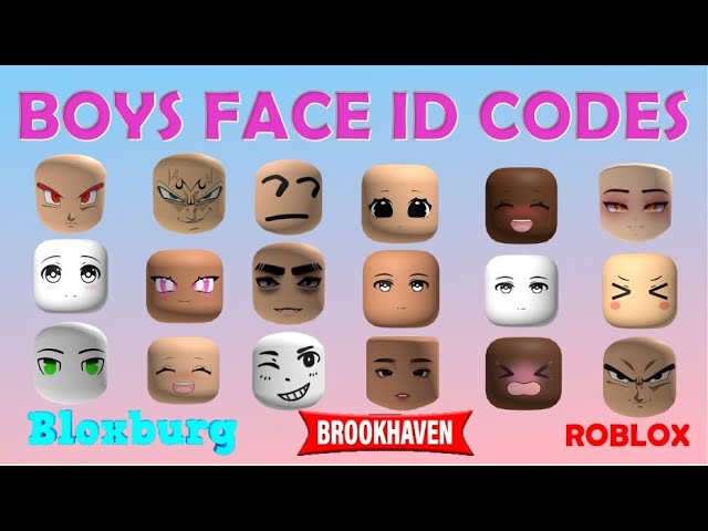 face sheet 1  Roblox, Face id, Roblox codes