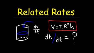 Related Rates - Water Flows into a Cylindrical Tank