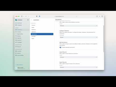 How to manage permission to perform bulk actions on Kinabase