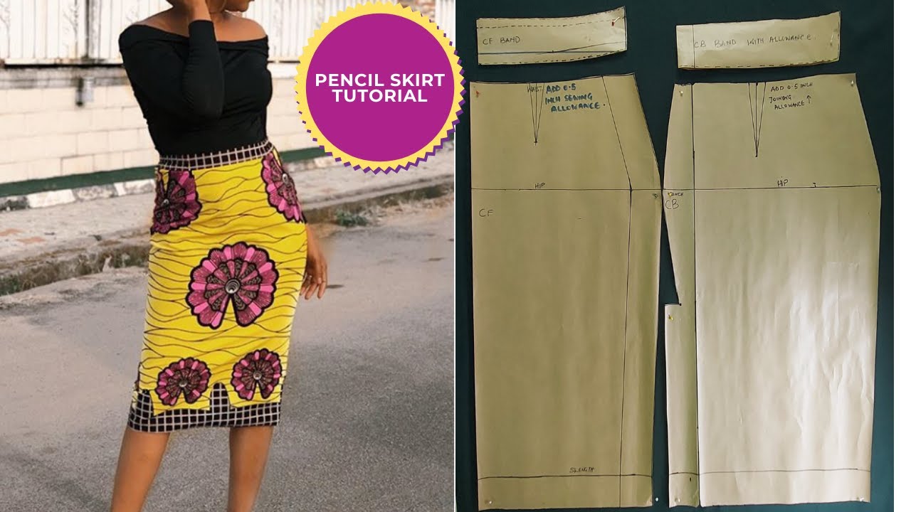 How to make, draft a basic skirt pattern | Pencil skirt tutorial for ...