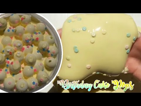 🎊 Birthday Cake Pops 🎂 | Big batch compilation 🤤 | Thick and glossy slime 💖