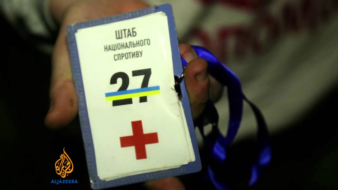 Ukraine protesters say police use violence