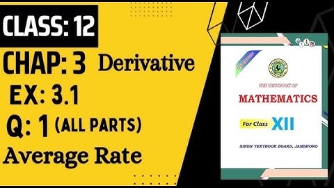Class 12 Mathematics| Derivative | Chapter 3 | Ex 3.1 Q 1 ( all parts ) | Hindi