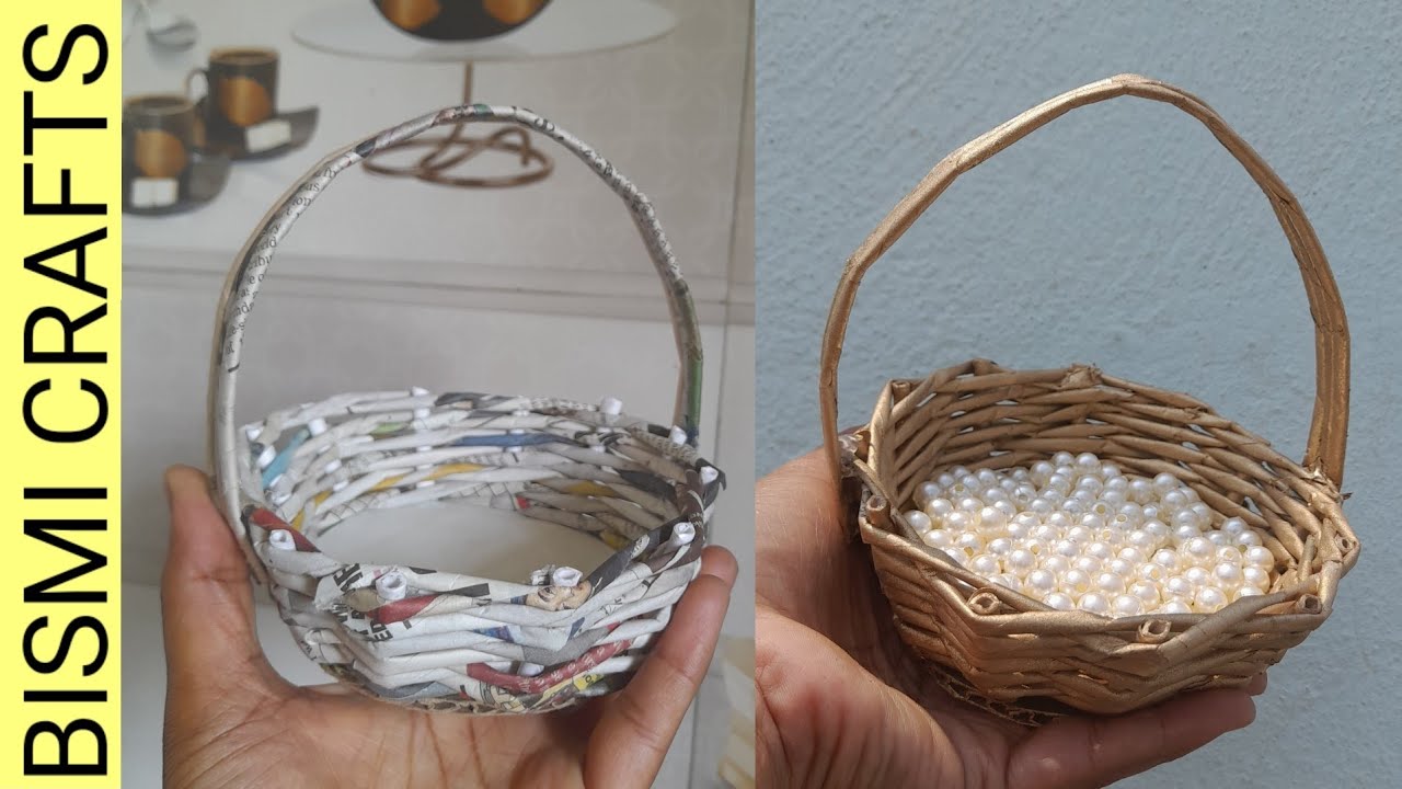 how to make newspaper basket newspaper weaving YouTube